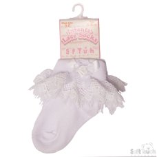 S326-W: White Lace Ankle Socks (0-24 Months)